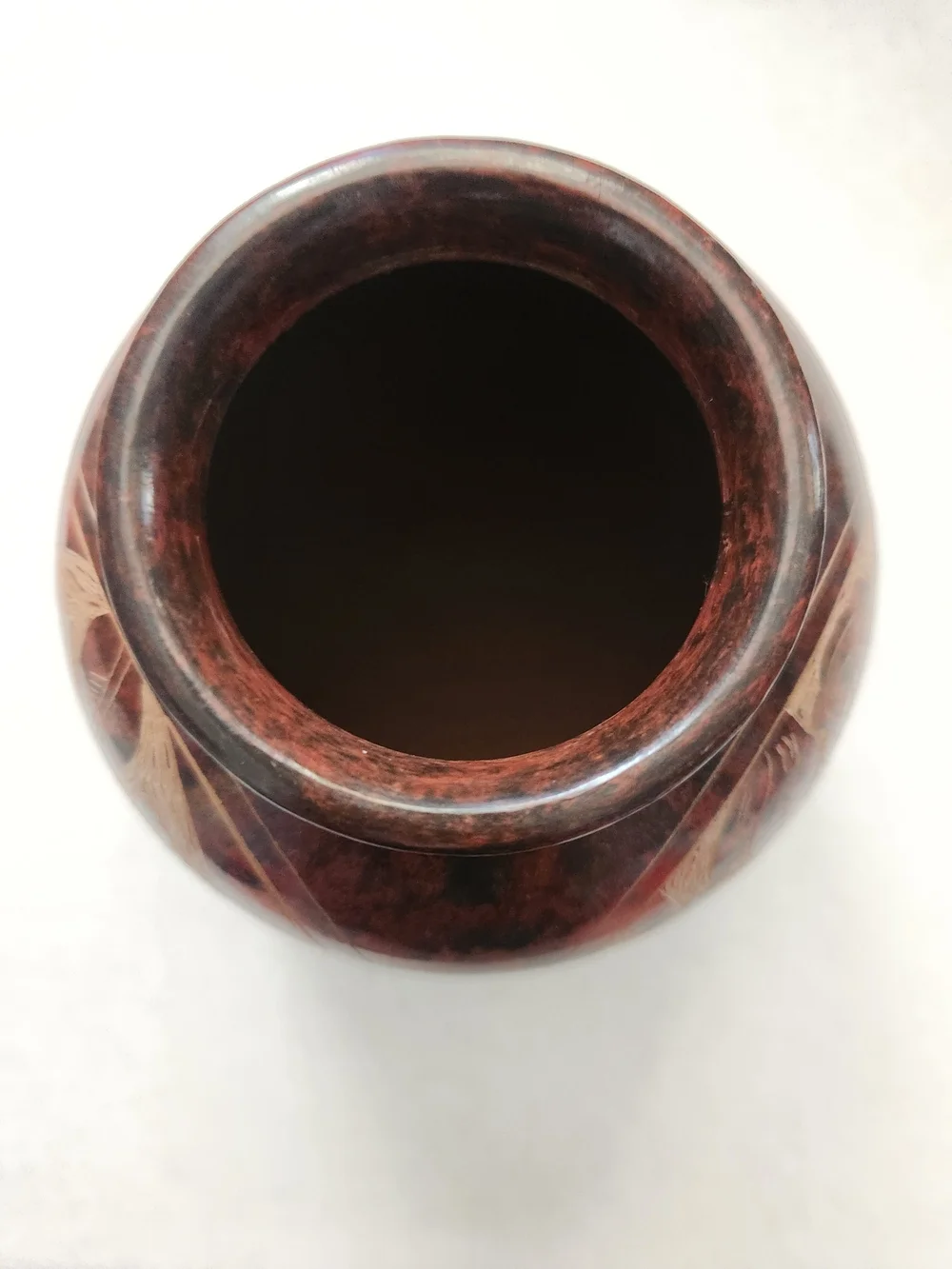 Nicaraguan Incised Pottery Vase Bird Monkey Jungle Brown Tan 5